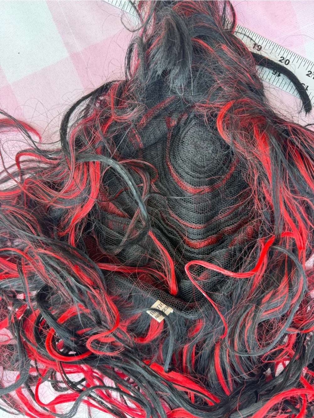Red black long curly wig Halloween/costume/cosplay